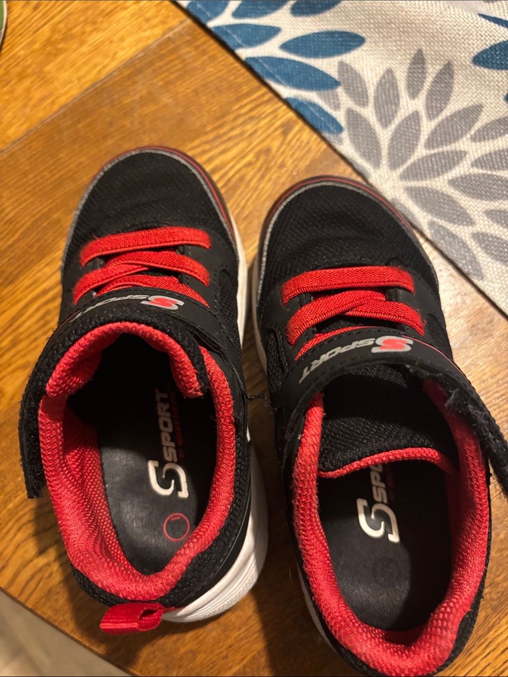 Skechers Black Sneakers with Red Trim for Kids
